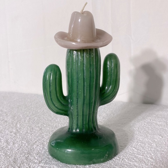 Vintage Green Cowboy Cactus Candle - Picture 8 of 11
